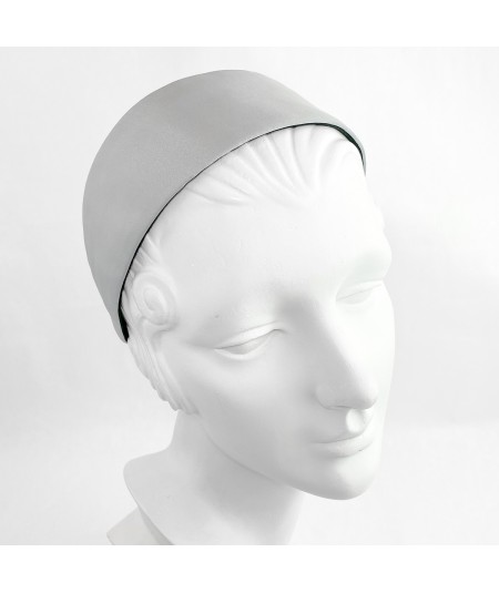 Grey Satin Extra Wide Basic Headband