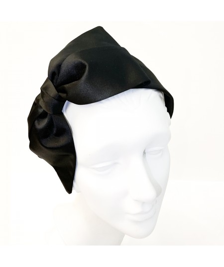 Black Satin Large Bow Headband
