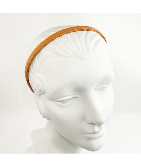 Tangerine Leather Skinny Headband