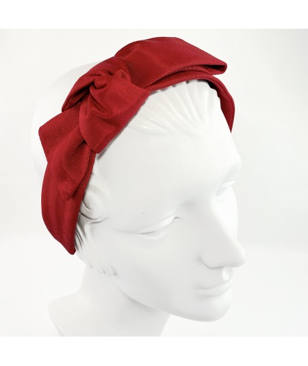 Red Grosgrain Texture Side Bow Headband