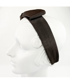 Brown Grosgrain Texture Side Bow Headband