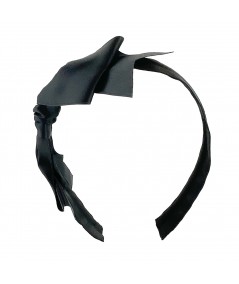 Black Satin Ribbon Side Bow Detail Headband