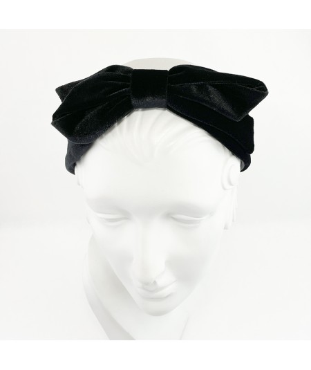 Black Velvet Center Bow Headband