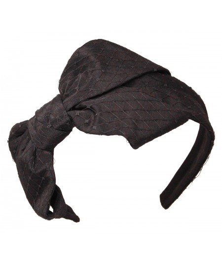 Brown Veiling Side Bow Headband
