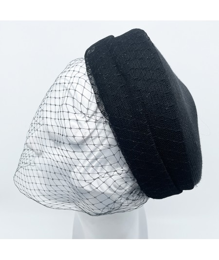 XuoAz Fascinator-Feather-Hairband Hats for Women with Veil-Headband Clip Tea Pillbox Hat Party Womens Headwear 