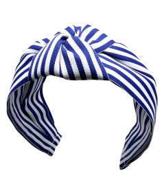 Marine/White Grosgrain Stripe Paramount Turban Headband