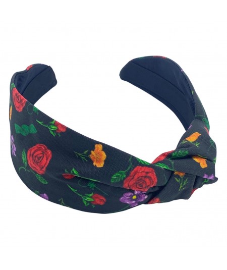 Black on 66 Floral Lana Turban Headband