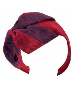 Burgundy - Red Cardinal Grosgrain Texture Carolina Bow Headband