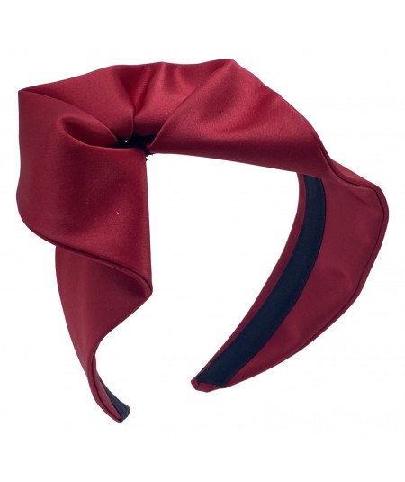Rouge Satin Side Flower Headband