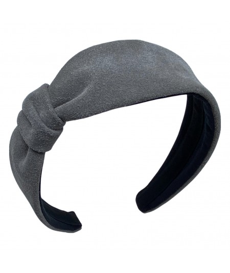 Grey Suede Side Divot Headband