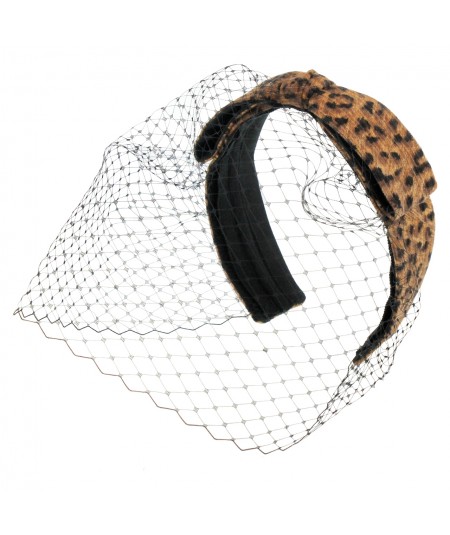 Leopard Bow and Face Veil  - 1