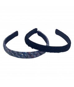 Bias Cut Narrow Tweed Basic Headband  - 7