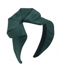 Emerald Satin Side Flower Headband