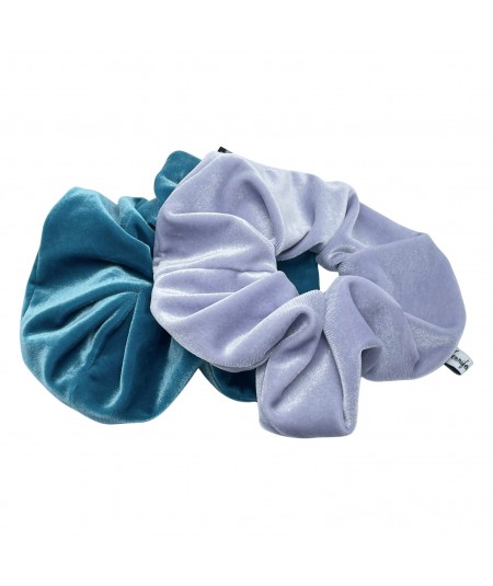 Deep Turquoise - Pansy Velvet Wide Scrunchie