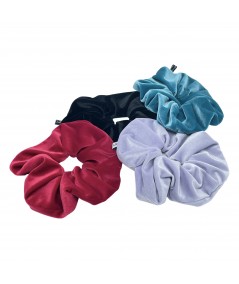Black - Red - Deep Turquoise - Pansy Velvet Wide Scrunchie