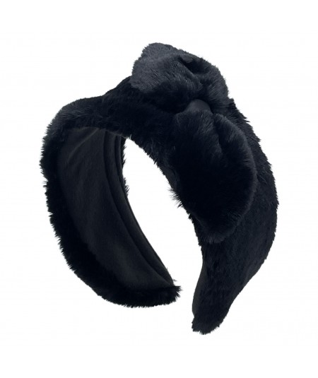 Black Faux Fur Earmuff with Side Bow