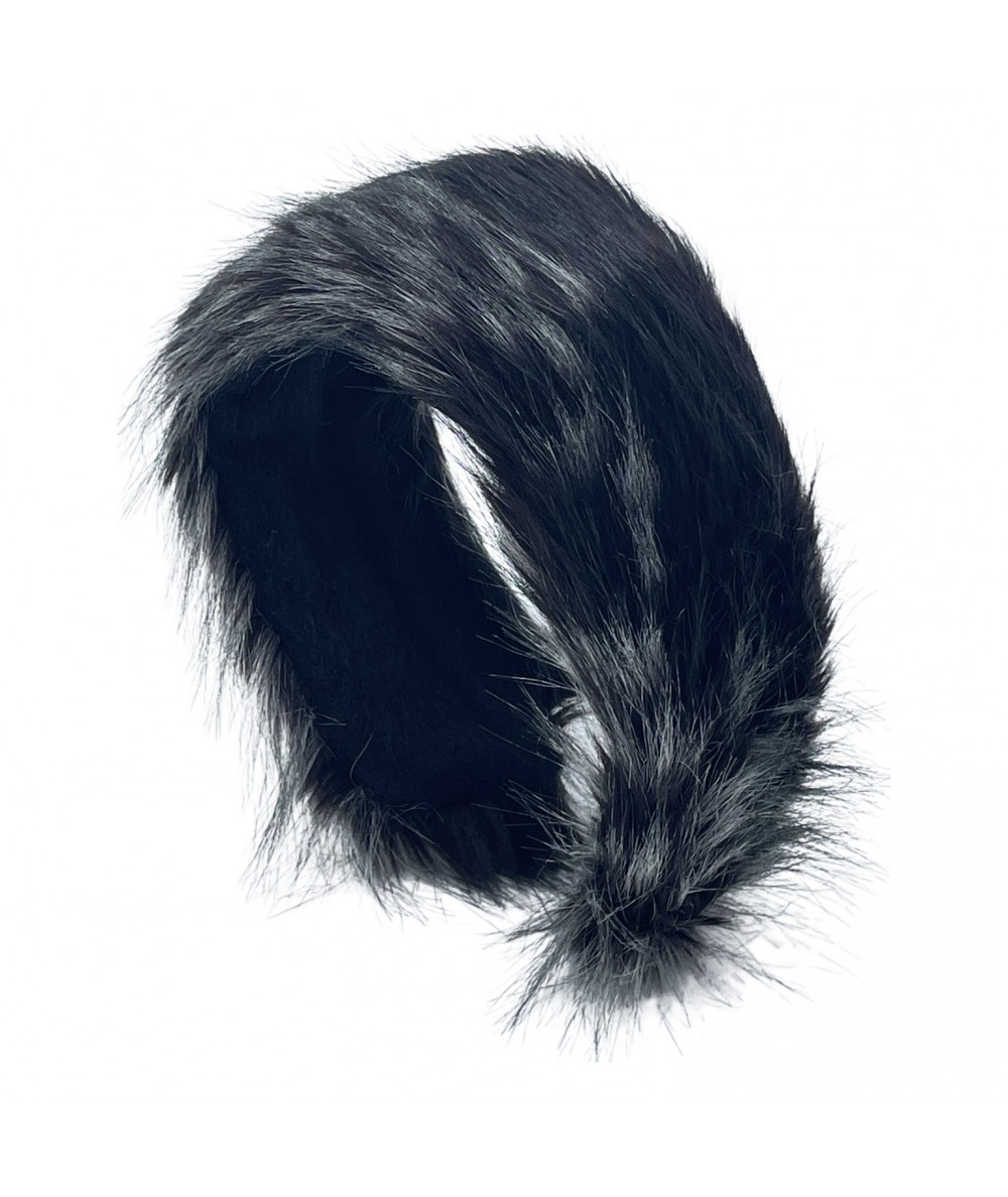Black Mix Faux Fur Earmuff  - 2