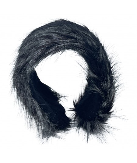 Black Mix Faux Fur Earmuff  - 3