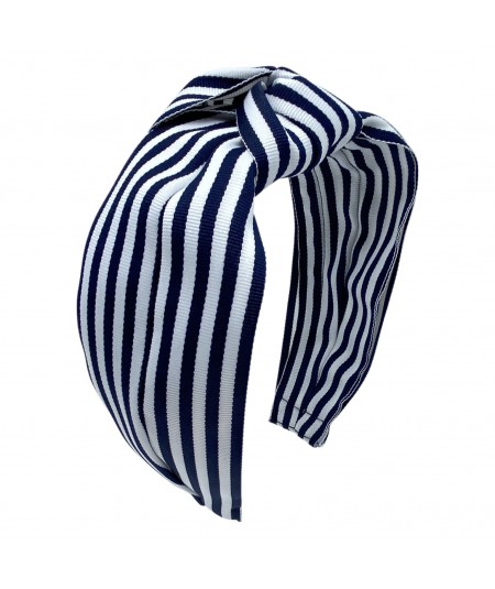 Navy/White Grosgrain Stripe Paramount Turban Headband
