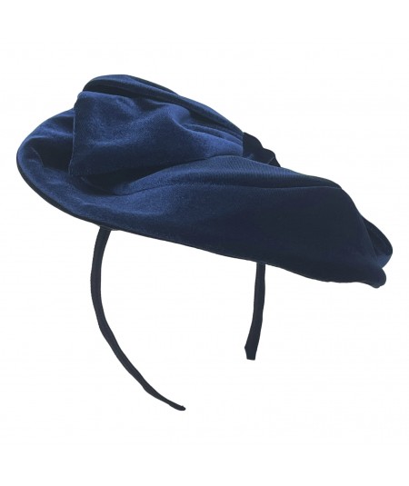 Navy Velvet Bow Fascinator Hat