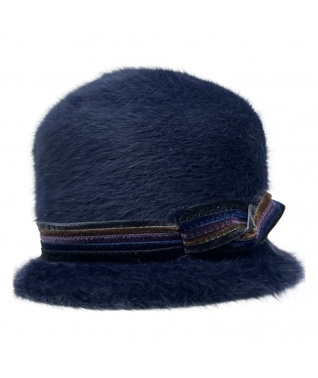 Angora Hat with Velvet Trim  - 2