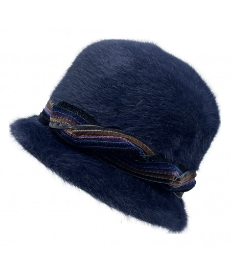 Angora Hat with Velvet Trim  - 3