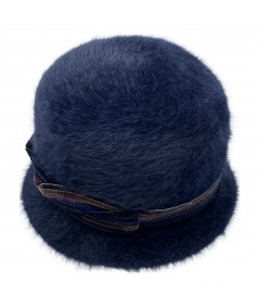 Angora Hat with Velvet Trim  - 4