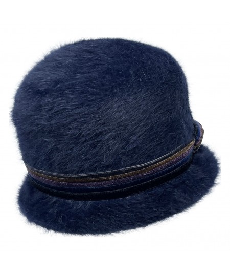 Angora Hat with Velvet Trim  - 5