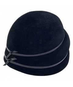 Felt Hat with Leather Trim  - 4