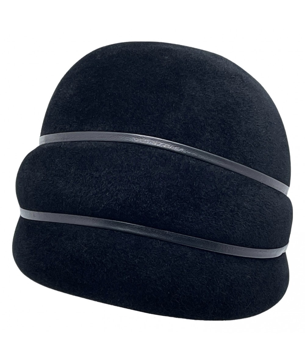 Felt Hat with Leather Trim  - 1