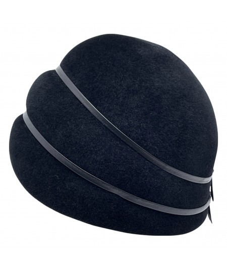 Felt Hat with Leather Trim  - 2