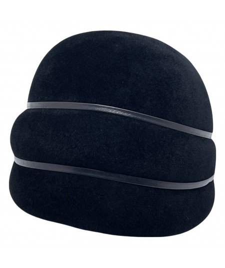 Felt Hat with Leather Trim  - 3