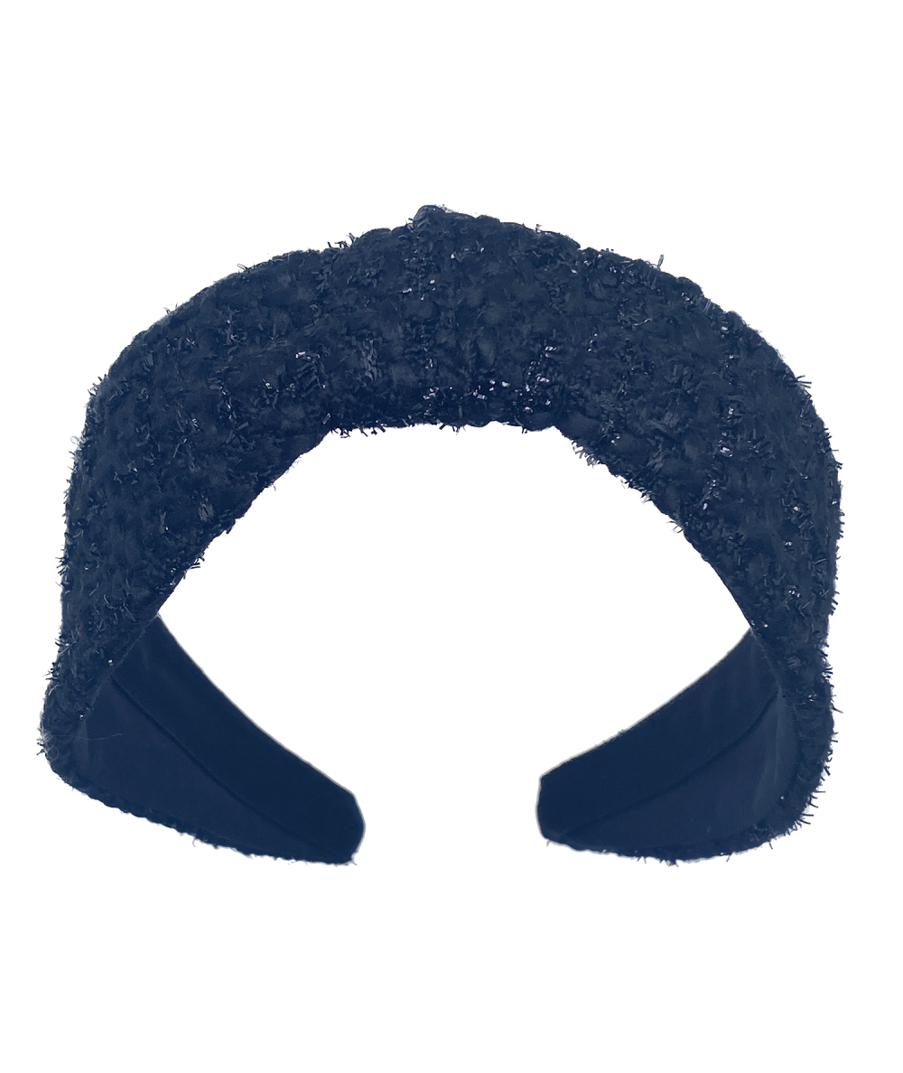 Black Sparkle Wool Turban Headband