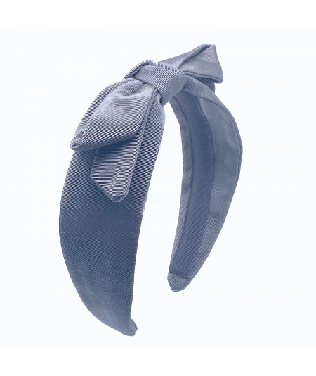 Steel Grey Bengaline Center Bow Headband