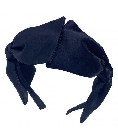 Black Satin Double Bow Headband