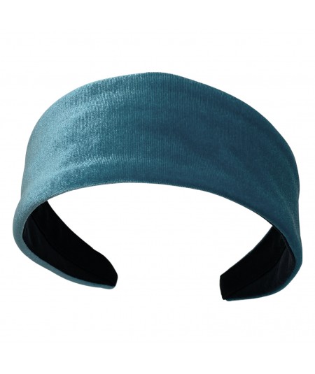 Deep Turquoise Velvet Wide Headband
