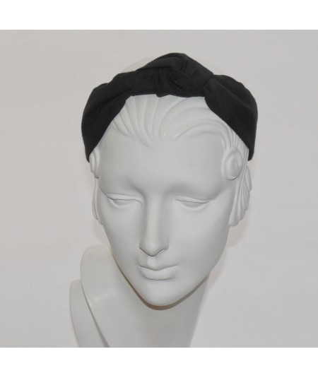 Black Linen Harlow Headband 