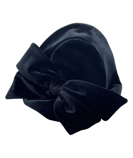 Black Veronique Velvet Bow Fascinator Hat