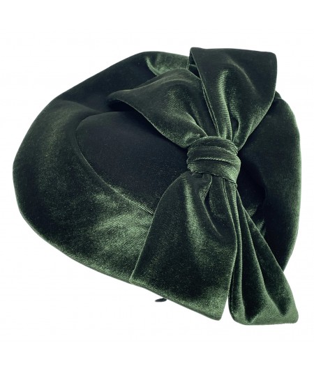 Olive Veronique Velvet Bow Fascinator Hat