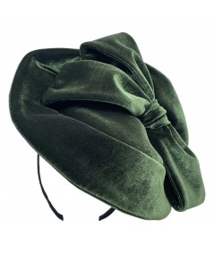 Olive Veronique Velvet Bow Fascinator Hat