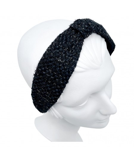 Black Sparkle Wool Turban Headband