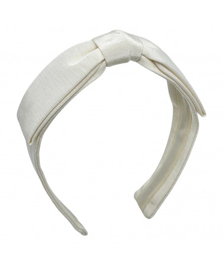 Ivory Grosgrain Bow Headband