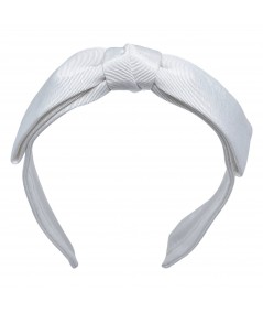 Off-White Grosgrain Bow Headband