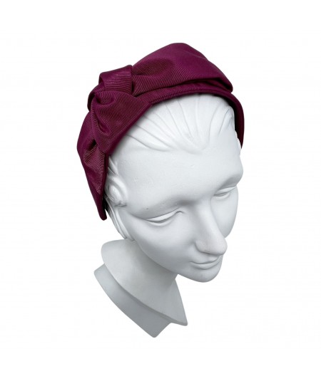 Wine Jacqueline Side Knot Headband