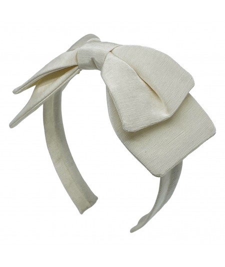 Ivory Peggy Double Bow Headband