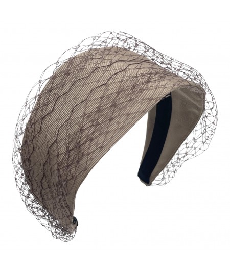 Pecan with Brown Grosgrain Texture Changeable Veiling Headband