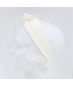 Ivory Face Veil with Bengaline Bow