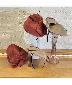 Copper - Pecan Veronique Grosgrain Fascinator Hat