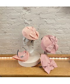 Pale Pink - Wodrose Veronique Grosgrain Fascinator Hat
