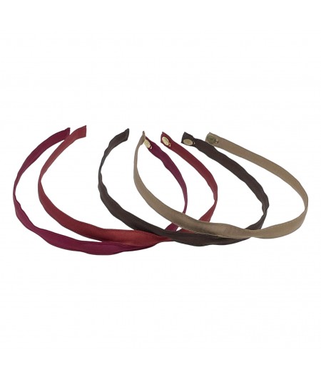 Fuchsia - Rust - Brown - Sable Satin Narrow Headband